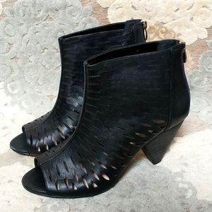 Vince Camuto Leather Eloise Cut Out Heeled Booties